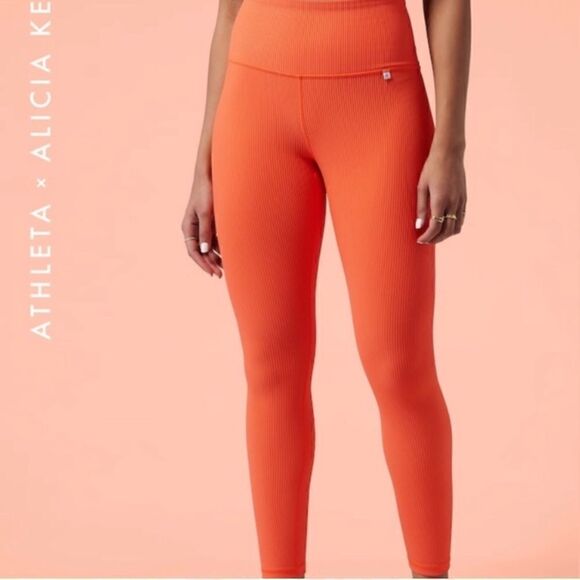Athleta Pants - NEW ATHLETA Orange Ribbed Leggings